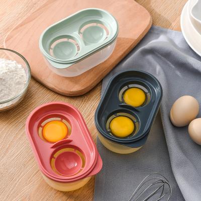 China Viable Kitchen Eggs Baked Dessert Tools Popular Egg White Egg Yolk Separator Divider Tool With Storage Box Filter Container for sale