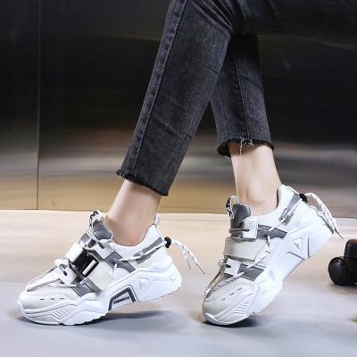 China Authentic X309 2022 Breathable Running Shoes Girls Wedges Platform Sneakers Sport Black And White for sale