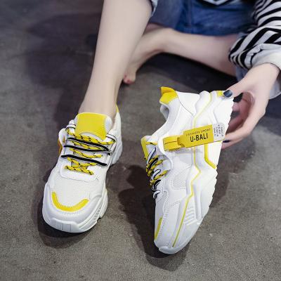 China Fashion\Comfortable\Durable\Brand x319 Authentic Breathable Wholesale Customize Trainers Women Dad Yellow Sneakers For Gym for sale