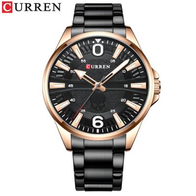 China CURREN 8389 Water Resistant Sports Men Watch Top Brand Luxury Military Waterproof Skull Clock Stainless Steel Black Stainless Steel Male Wrist Watch for sale