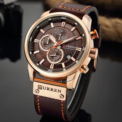 China Automatic date Curren 8291 brand luxury men's analog-digital leather sports watches army military watch man quartz clock Relogio Masculino for sale