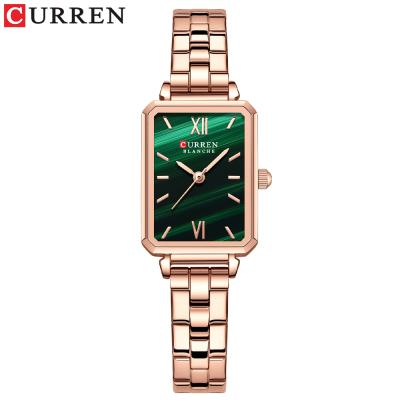 China Classic Dial Light Water Resistant CURREN 9082 Elegant Women Wristwatches Rectangle Quartz Wristwatch Stainless Steel Thin Clock for sale