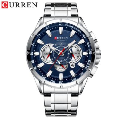 China Auto Date Curren 8363 Waterproof Military Male Top Brand Stainless Steel Army Wristwatch Men Chronograph Man Sports Luxury Watches Clock for sale