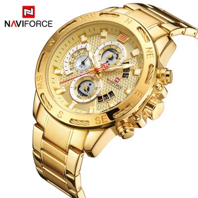 China Date Promotion NAVIFORCE 9165 Mens Automatic Watches Waterproof Stainless Steel Chronograph Clock Wristwatch Relogio Military Masculino for sale