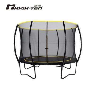 China With Large Protective Net Outdoor Kids Round Trampoline Black Color With Fence Trampoline Park for sale