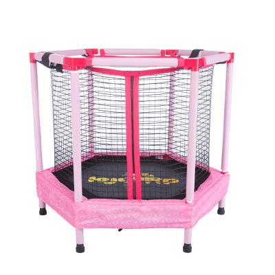 China With Protective Net Color Hexagonal Pink Mini Trampoline For Small Children for sale