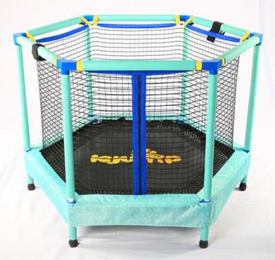 China With Protective Net Blue Color Mini Trampoline For Kids Hexagonal Indoor Trampoline Spring Sale for sale