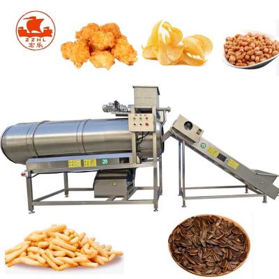 China food & Beverage Factory 19 Mixed Spices And Chips Snacks Nut Seasoning Single Drum Seasoning Line Double Seasoning Machine for sale