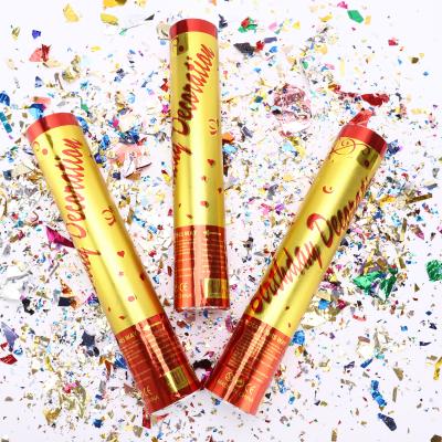 China Hot Selling Twist Twist Confetti Launcher Cannon Gold Air Party Poppers Spin Happy Birthday Decorations for sale