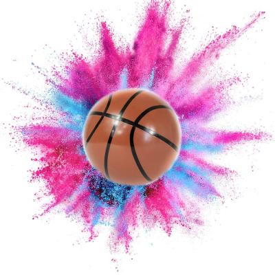 China Plastic; eco-friendly corn powder pink and blue powder contain baby gender to indicate basketball for sale