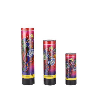 China Twist Deco Anniversaire Lanzador De Confeti De Resorte Flame Party Snap Confetti Cannon for sale