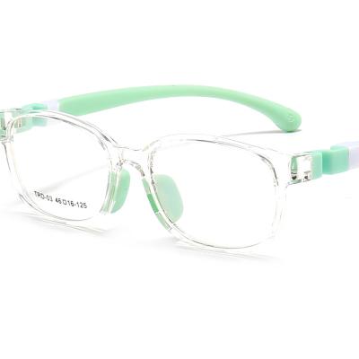 China Hot Sale Latest 2 Tone Color Children Optical Frames Glasses Frames Kids Flexible Anti Blue Light Anti-Blue Glasses for sale