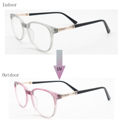 China New Design DC9016 Asian Glass UV Photochromic Fit Eyeglasses Frames Photochromic Spectacles for sale