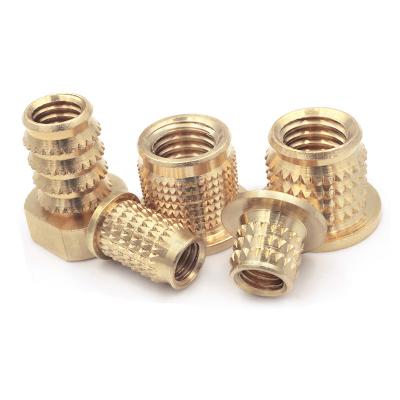 China Health Care M4 M5M6M8 1/4 3/8 Insert 4-40Cold-pressed Copper Nut Embedded Cold-Pressed Nut Straight Thread Barbed Copper Knurled Nuts for sale