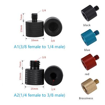 China Aluminum alloy 1/4 turn 3/8 turn/tilt conversion adapter camera microphone pan screw bracket screw accessories for sale