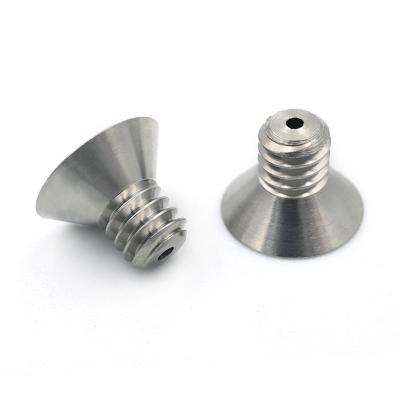 China Plum Bossom Titanium Screw GR5 Titanium Bolt Inner Hexagon Through Hole Air Screw 8.43*6.35*8-32 for sale