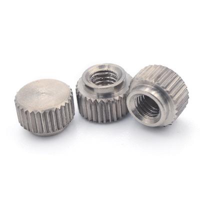 China Heavy industry injection molding titanium nuts TC4 knurled straight-threaded titanium nuts and bolts for sale