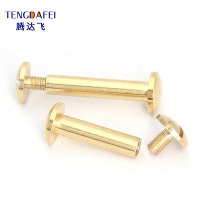 China Pan Brass Copper Male To Female Screw Binding Mail Book Chicago Screws for sale