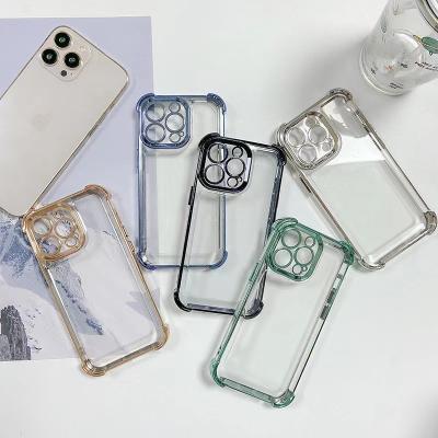 China New Four Corner Shockproof Acrylic Shockproof Electroplate Phone Case For iPhone 11 12 13 14 Pro Max for sale