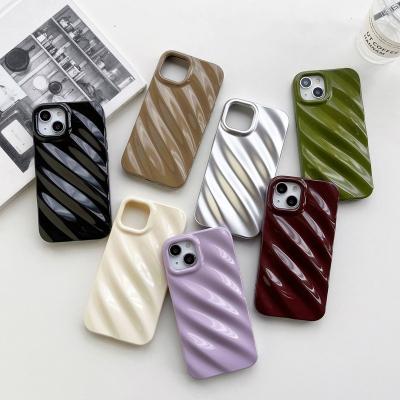 China New Advanced Shockproof Pleated Wrinkles Shockproof Phone Case For iPhone 11 12 13 14 Pro Max for sale