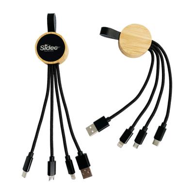 China Mobile Phone Gift Design OEM LOGO 3 in 1 Fast Charging 2A Cable For Phone Bamboo Usb Charger Eco Friendly Cable for sale