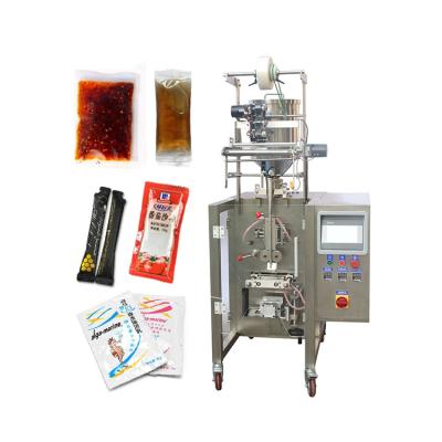 China 10-70ml automatic sealing ketchup yogurt three side sachets filling sealing machine for thick liquid for sale