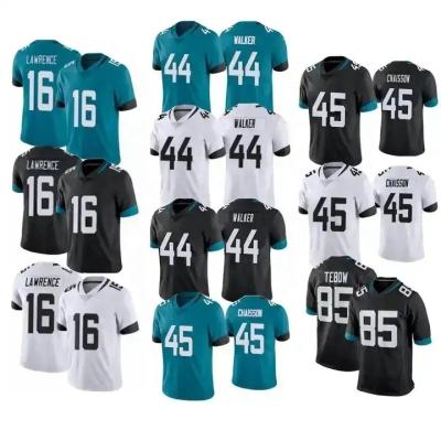 China QUICK DRY Jacksonville City Men's 16 Trevor Lawrence 44 Travon Walker 85 Tim Tebow America Vapor Player Football Jersey for sale