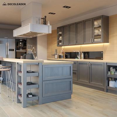 Chine Contemporary Freestanding Furniture Shaker Door Kitchen Design Kitchen Cabinet with Island à vendre