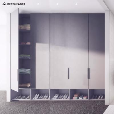 중국 (Size) DECOLEADER Adjustable Dark Lacquer Swing Door Wardrobe For Modern Style Closet 판매용