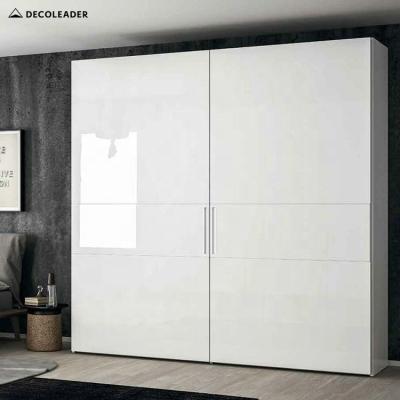 China (Size) 2 Door Adjustable Sliding Wardrobe Furniture Closet High Gloss Finish Featured Flush Fitted Coplanar Sliding Doors Te koop