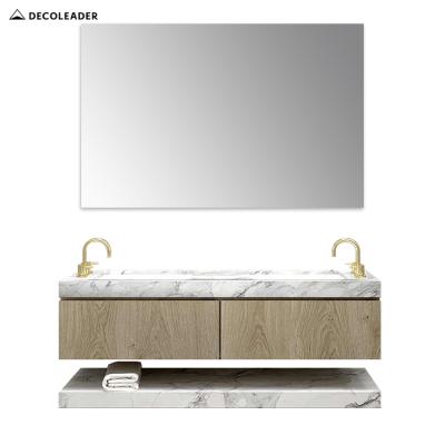 중국 High Quality Modern Simple Wall Mounted Minimalist Design Bathroom Vanity Cabinet With Double Sink 판매용