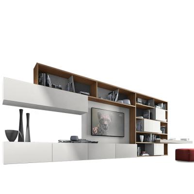 China Designers Favorites Matt And Wall Mounted Woodgrain TV Cabinet Shelving With Backing Board for sale