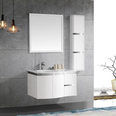 China Modern Bathroom Sets With Mirror Cabinet And Lavator Mirror For Bathroom Wall Mount Sink Bathroom Cabinet Ceramic Basin for sale