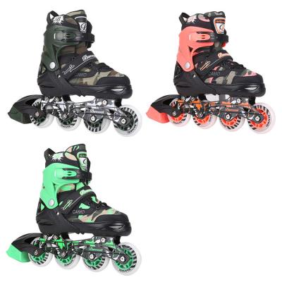 China 2021 Hot Selling Teenager 4 Adjustable PU Light Wheels Inline Skates for sale