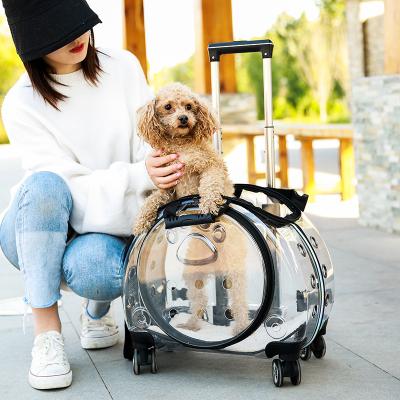 China Small Animals Wholesale New Pet Trolley Case To Carry Pet Breathable Dual-function Pet Backpack for sale