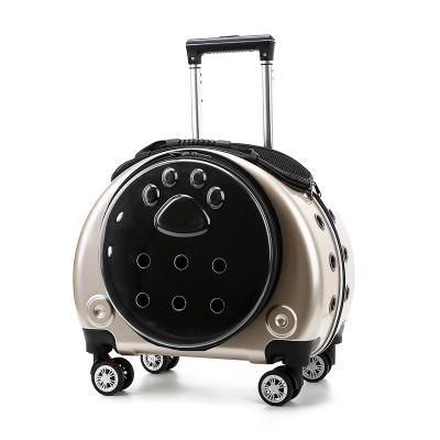 China Small Animals New Design Cheap Price Pet Trolley Transparent For Outdoor Travel for sale