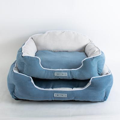 China Sustainable Wholesale Washable Rectangular Pet Bed With Warm Breathable And Luxury Small Design Cat Bed for sale