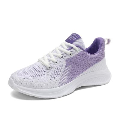 China Simple casual ladies small white shoes spring and flat bottom lightweight soft bottom fly woven sports shoes net outdoor leisure travel shoes for sale