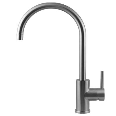 China Other Swan Modern Commercial Kitchen Faucets 304 Stainless Steel China Single Handle Cold And Hot Mixed Faucet for sale