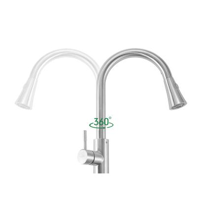 China Pull Out Spray China Modern 304 Stainless Steel Kitchen Faucets Pull Out To Pull Out Kitchen Mixer Sink Faucet With Sprayer for sale