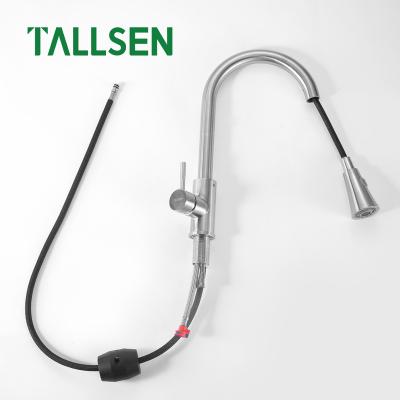 China Pull Out 304 Stainless Steel Hot And Cold Hose Faucets For Single Handle Pull-Down Kitchen Faucet for sale