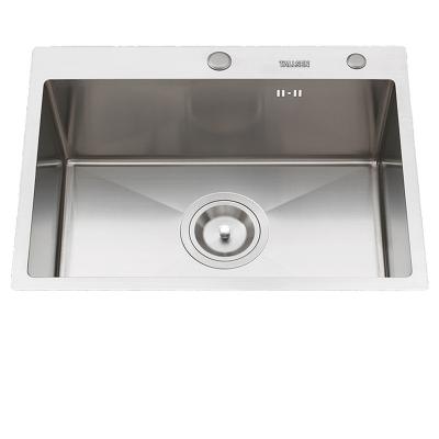 China Without Faucet Factory Price 304 Stainless Steel Cheap Kitchen Sinks Single Bowl Brushed Handmade Wash Basin Sink for sale