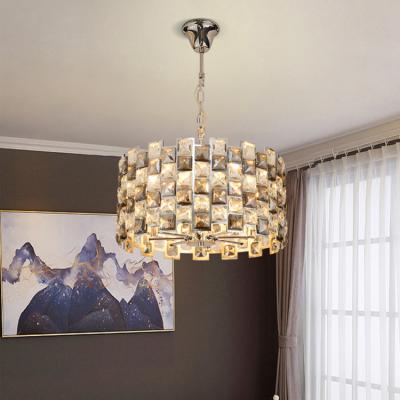 China Hotel K9 Crystal Light Luxury Modern Style Modern Classic Iron Bedroom Living Room Design Pendant Light for sale