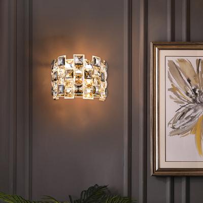 China Modern Light Luxury Decoration Crystal Led Modern Style Living Room Dining Room Hotel Wall Light for sale