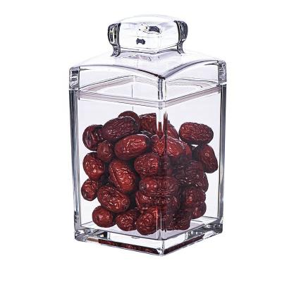 China New Kitchen 500ML Freshness Preservation 5829 Popular Waterproof Clear Acrylic Food Storage Airtight Seal Lock Lid Jar for sale