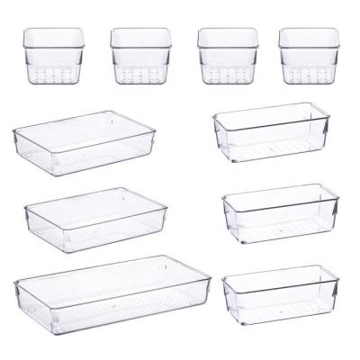 China KC0014 10pcs Viable Table Top Condiment Household Storage Desk Organizer Adjustable Plastic Organizer for sale