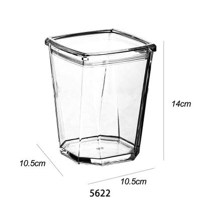 China K-5622G 840ml Freshness Gold Food Storage Container Wholesale Clear Sealed Airtight Drawing Stackable Acrylic Kitchen Jar for sale