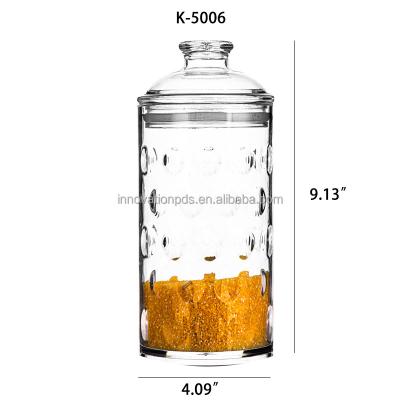 China Freshness Preservation K-5006 Amazon Clear Top Selling Kitchen Seal Jar Cans Textured Airtight Honey Jars Food Storage Acrylic Container for sale