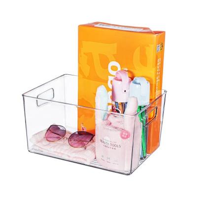 China HC0013-3 Multifunctional Transparent Plastics Desktop Storage Box Viable With Handle Drawer Type Desktop Storage Box for sale