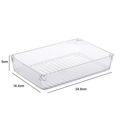 China HC0011-4 Makeup Organizer Clear Plastic Drawer Storage Box Multifunctional Viable Desk Drawer Organizer Trays for sale